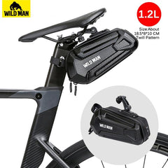 WILD MAN Bike Bag Rear Waterproof Bicycle Saddle Bag Hard Shell Cycling Accessories Bag - Pogo Cycles