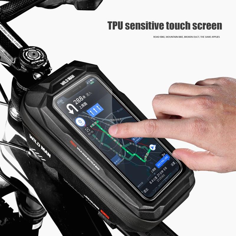 WILD MAN X2 Bicycle Bag EVA Hard Shell Waterproof Touch Screen High Capacity Road Bike Mountain Bike Anti-vibration Cycling - Pogo Cycles