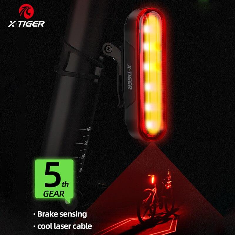 X-TIGER Bicycle Smart Auto Brake Sensing Light Waterproof LED Charging Cycling Taillight Bike Rear Light Warn Bicycle Tail light - Pogo Cycles