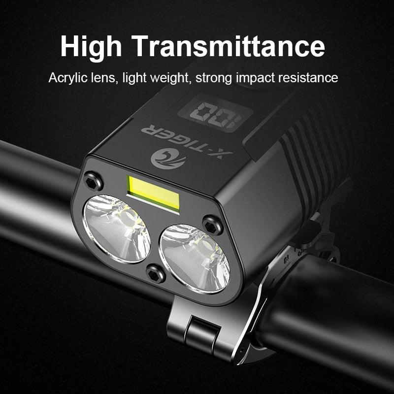 X-Tiger Bike Light Headlight Bicycle Lamp With Power Bank Rechargeable LED 5200mAh MTB Bicycle Light Flashlight Bike Accessories - Pogo Cycles